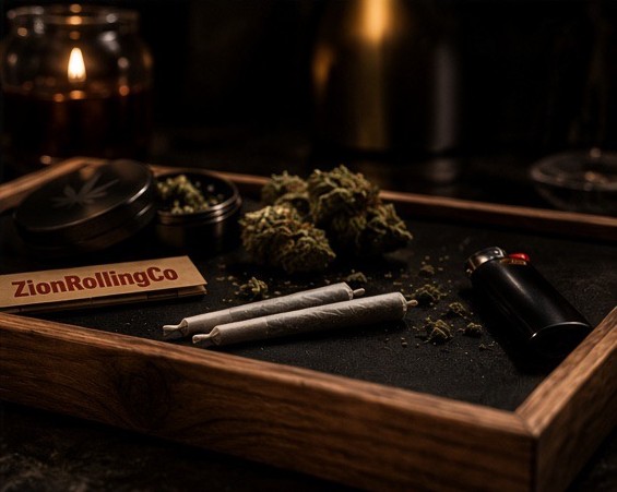 Zion Rolling Co tray by candlelight